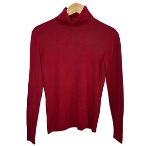 LOFT Ann Taylor Turtleneck Women Small Red Wool Cashmere Blend Holiday Valentine